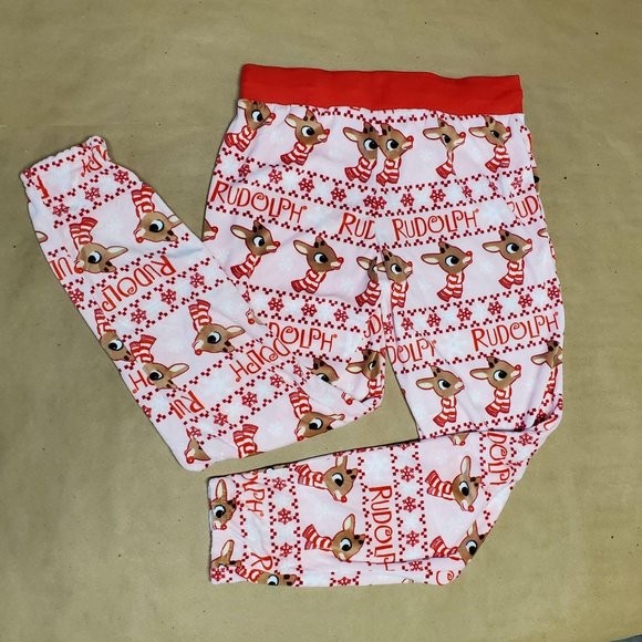 Rudolph Pajama Pants XS (0-2) Pink/Red - Picture 5 of 8